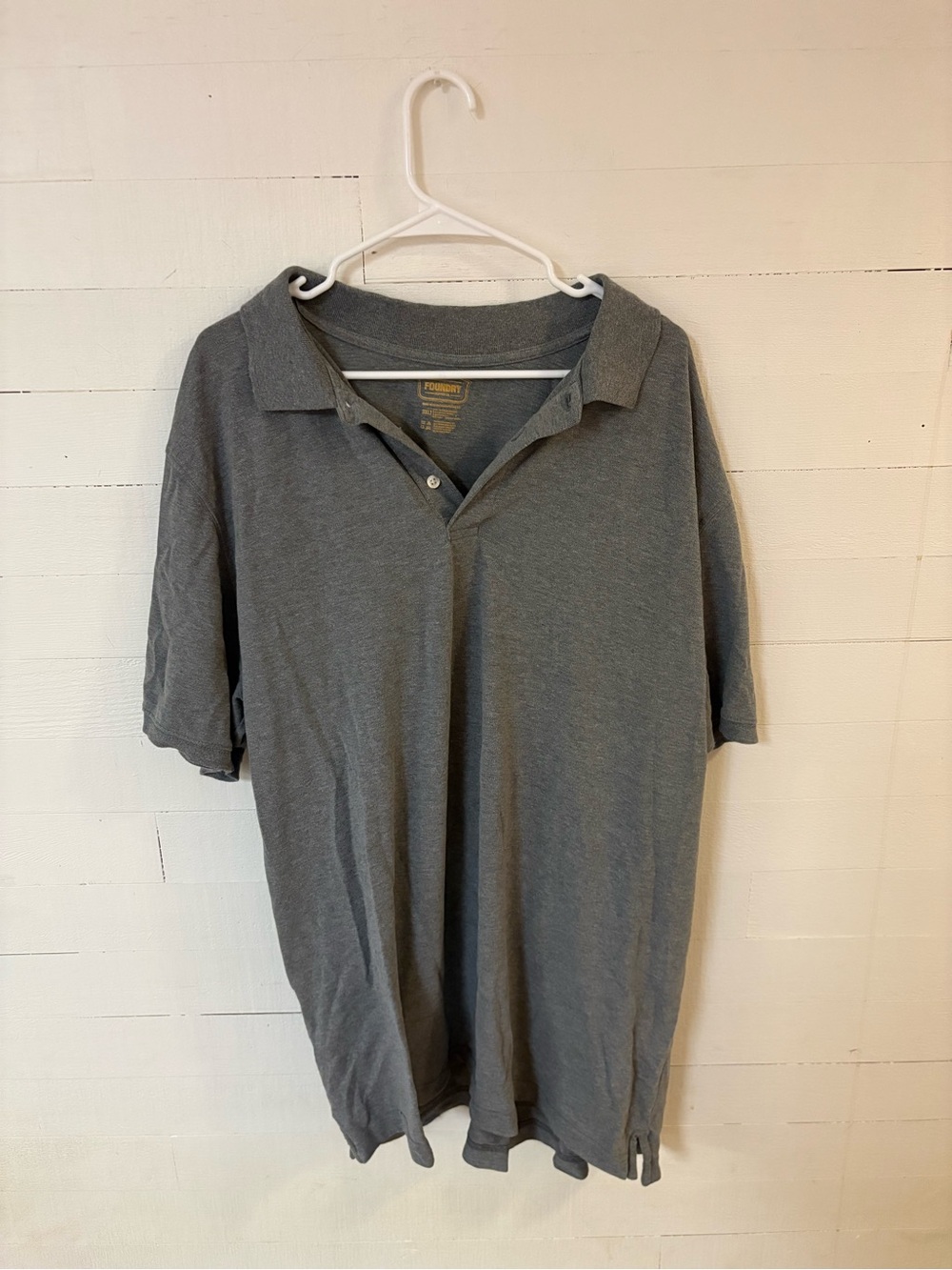 The Foundry Supply Co Mens 3XLT Gray Polo Shirt Big Tall Stretch